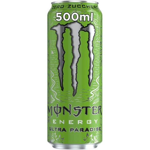 Monster Energy Ultra Paradise Senza Zucchero Energiegetränk mit Kiwi und grünem Apfel 500ml alkoholfreies Getränk Erfrischungsgetränk ohne Zucker Sportgetränk 48x Original italienisch