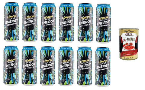 Lemonsoda Energieaktivator Mojito Twist alkoholfreies Getränk Sportgetränke 12x 50 cl inkl. Italian Gourmet polpa 400g Original italienisch