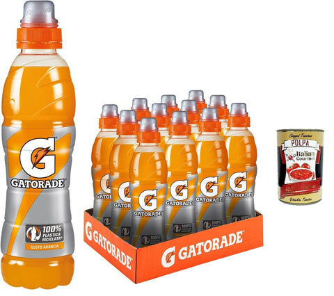 Italian Gourmet E.R. Energy Drinks Sport Drink Arancia, Sportgetränk nicht kohlensäurehaltiger orangefarbener Geschmack, hilft der Wiedereingliederung verlorener Mineralsalze, 12x 500 ml + italian Gourmet polpa 400g 8032804040014