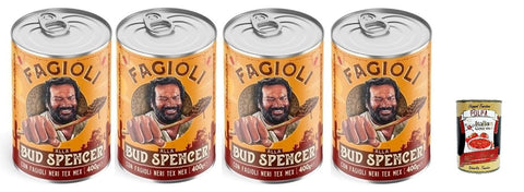 Italian Gourmet E.R. Erbsen & Bohnen Fagioli alla Bud Spencer Tex Mex, Bud Power- Bud-Spencer-Tex Mex Bohnen fertig zum Probieren 4 x 400gr + Italian Gourmet polpa 400g