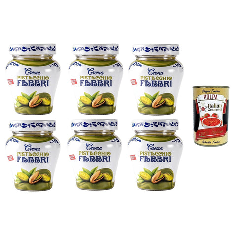 Fabbri Crema Pistacchio senza glutine Glutenfreie Pistaziencreme 6x200gr Original italienisch inkl. Italian Gourmet Polpa 400g