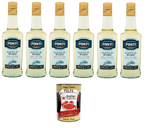 Italian Gourmet E.R. Essig Ponti Aceto di Riso 100% Italiano Reisessig 100% italienisch 6x500ml+ Italian Gourmet polpa 400g 8032804040014