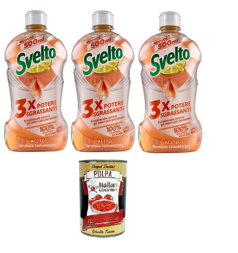 Italian Gourmet E.R. Essig Svelto Piatti a Mano Concentrato Aceto Hand Dishes konzentrierter Essig 3x 500ml + Italian Gourmet polpa 400gr 8032804040014