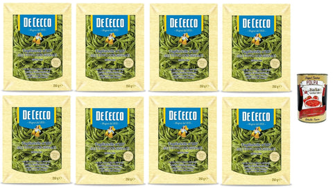 Italian Gourmet E.R. Fertiggerichte 8x De Cecco Eier-Tagliatelle Nr. 107 mit Spinat 250gr +Italian Gourmet polpa 400g 8001250501073