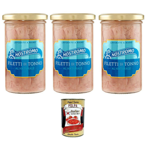 Nostromo Filetti di tonno al Naturale Natürliche Thunfischfilets 3x250g Original italienisch Feinkost