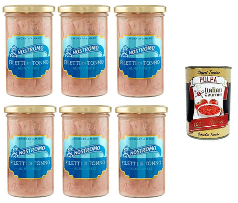Italian Gourmet E.R. Fertiggerichte Nostromo Filetti di tonno al Naturale Natürliche Thunfischfilets 6x 250gr+ Italian Gourmet polpa 400g 8005850999926