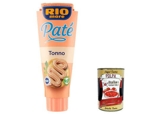 Italian Gourmet E.R. Fleisch, Geflügel & Wild 3x Rio Mare Pate patè Tonno Thunfischcreme 100g Brotaufstrich Streichfähiges + Italian Gourmet polpa 400g 8032804040014