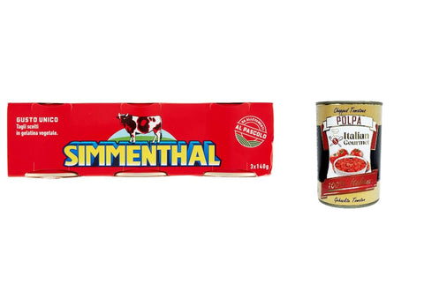 Simmenthal carne in scatola, Rindfleisch in Aspik 100% Fleisch Aspikfleisch 3x140g Original italienisch Feinkost