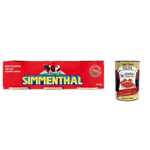 Simmenthal carne in scatola, Rindfleisch in Aspik 100% Fleisch Aspikfleisch 3x 90g inkl. Italian Gourmet polpa 400g Original italienisch