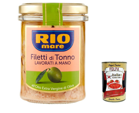 Rio Mare Filetti di Tonno all'Olio Extravergine di Oliva Thunfischfilets in nativem Olivenöl extra 6x 180g inkl. Italian Gourmet polpa 400g Original italienisch
