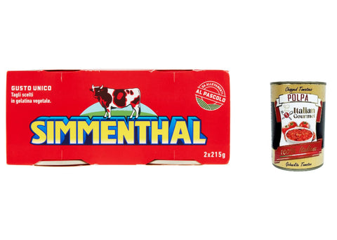 Simmenthal carne in scatola, Rindfleisch in Aspik 100% Fleisch Aspikfleisch 2x215g Original italienisch Feinkost