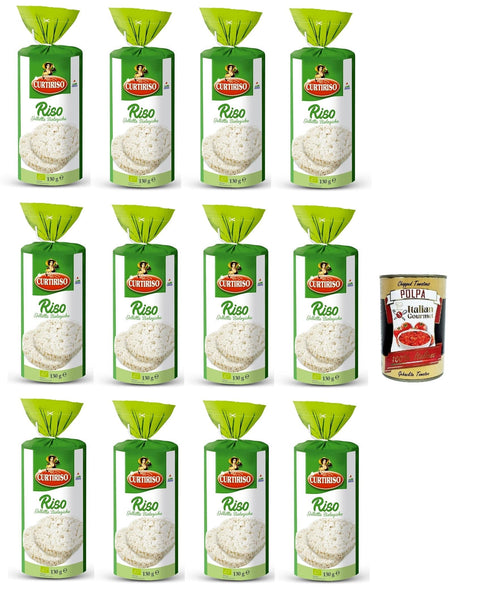 Curtitiso Gallette di Riso -Reiskuchen Leicht, duftend und kalorienarm, 12x 130gr Original italienisch inkl. Italian Gourmet Polpa di Pomodoro 400g