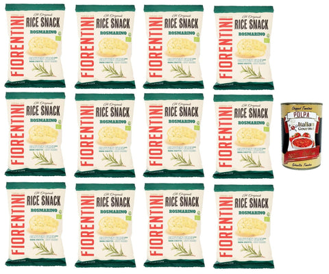 Italian Gourmet E.R. Flips Fiorentini gli Originali Rice Snack Rosmarino the Originals Reissnack Rosmarin 12x 40 g+ Italian Gourmet polpa 400g 8032804040014