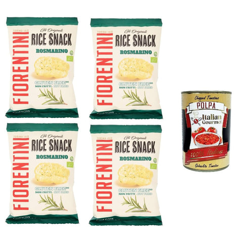 Fiorentini gli Originali Rice Snack Rosmarino the Originals Reissnack Rosmarin 4x 40 g italienisch inkl. Italian Gourmet Polpa 400g