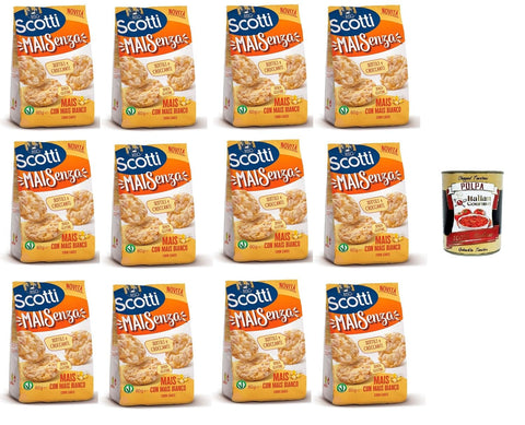 Italian Gourmet E.R. Flips Riso Scotti Mai Senza Mit weißem Mais 12 x 60gr + Italian Gourmet polpa 400g 8032804040014