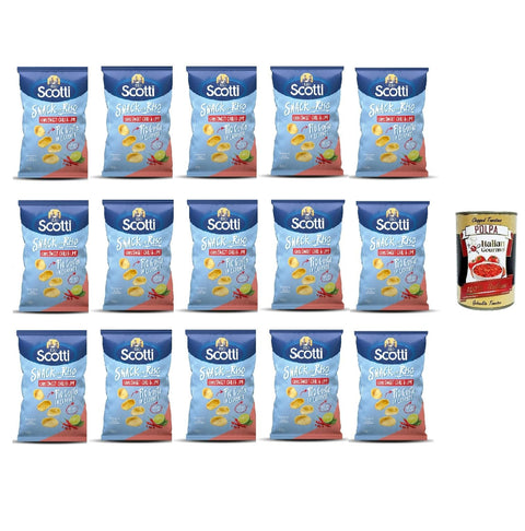 Italian Gourmet E.R. Flips Riso Scotti Snack con Riso Chips Sweet Chili & Lime 40g, Reissnacks mit süßem Chili und Limette 15 x 40g + Italian Gourmet polpa 400gr 8032804040014