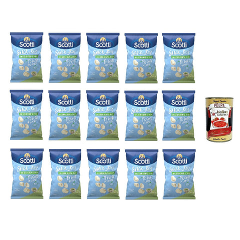 Riso Scotti Snack con Riso Sour Cream & Onion 40g, Reissnacks mit Sauerrahm - und Zwiebelgeschmack 15 x 40 g inkl. Italian Gourmet polpa 400gr Original italienisch
