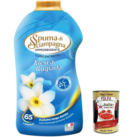 Spuma di Sciampagna Konzentrierter Weichspüler Fresca Rugiada 65 Wäschen 3x 1300ml inkl. Italian Gourmet polpa 400g Original italienisch