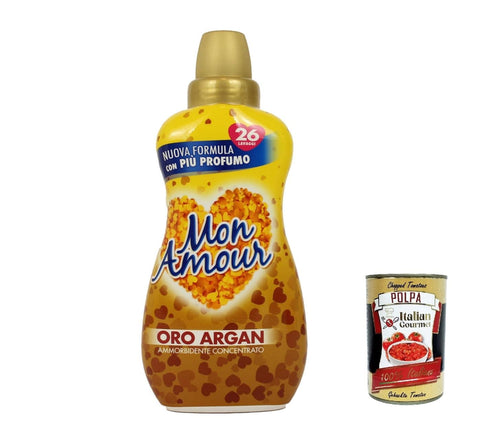 Felce azzurra Mon Amour Weichspüler Konzentrat Argan 650 mln 6x inkl. Italian Gourmet polpa 400g Original italienisch