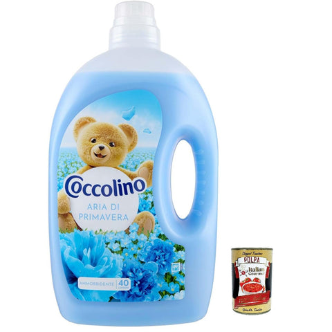 Coccolino Ammorbidente, Weichspüler verdünnt Frühlingsluft, 3 Liter Original italienisch inkl. Italian Gourmet Polpa 400g