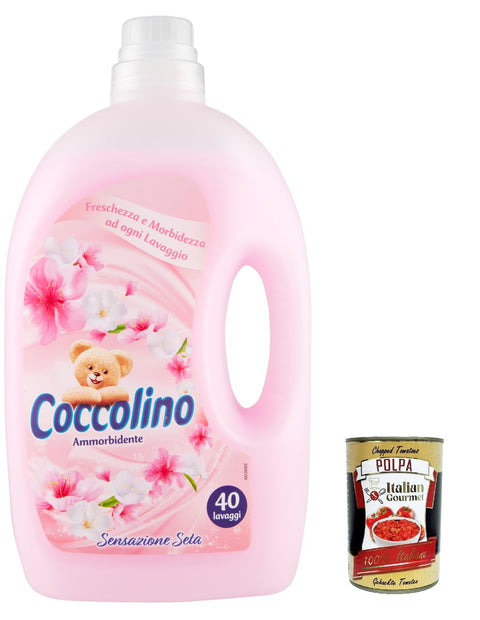 Coccolino Ammorbidente, Weichspüler Verdünnt seidiges Gefühl, 3 Liter inkl. Italian Gourmet polpa 400g Original italienisch
