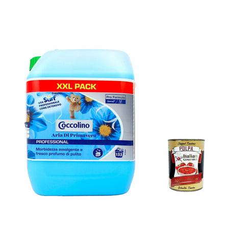 Coccolino Aria di Primavera Ammorbidente Professionale, Spring Air Professional Weichspüler, 10 Liter inkl. Italian Gourmet polpa 400g Original italienisch