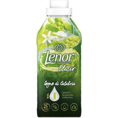 Lenor Elixir Sogno di Calabria Konzentrierter Waschmaschinen-Weichspüler, 200 Wäschen (8X25), Sogno Di Calabria, Langanhaltende Frische und Weichheit pflanzlichen Ursprungs Original italienisch