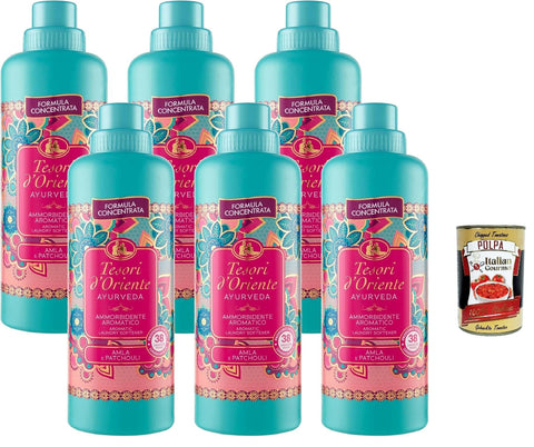 Italian Gourmet E.R. Flüssiger Weichspüler Tesori d'Oriente Ayurveda, ammorbidente concentrato, konzentrierter Weichspüler 760 ml (Ayurveda, x6) + Italian Gourmet polpa 400g