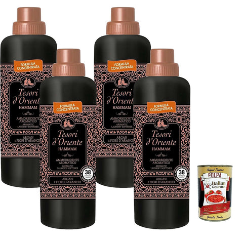 Tesori d Oriente Tesori d'Oriente Hammam ammorbidente concentrato, konzentrierter Weichspüler 4x 760 ml Original italienisch inkl. Italian Gourmet Polpa 400g