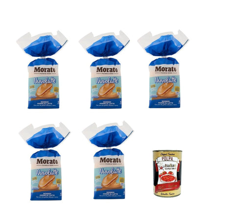 Morato Nuvolatte weiche Milchbrötchen 5x 240gr inkl. Italian Gourmet polpa 400gr Original italienisch