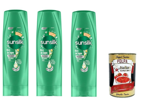 Sunsilk Balsamo Ricci Da Sogno Balsam 3x 200ml inkl. Italian Gourmet polpa 400g Original italienisch