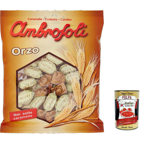 Ambrosoli Caramelle Orzo, Gerstenbonbons sweet 6x 150g inkl. Italian Gourmet polpa 400g Original italienisch