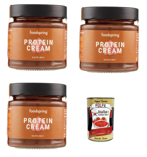 Italian Gourmet E.R. Fruchtaufstrich Protein Cream, 3x 200g, Schokocreme mit hohem Proteingehalt bei 85% weniger Zucker + Italian Gourmet polpa 400g 8032804040014