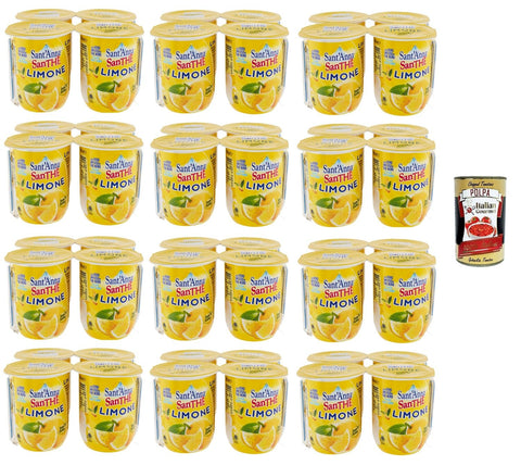 Italian Gourmet E.R. Früchtetee Sant’Anna SanThè Limone Zitronentee Mit echtem Aufguss von schwarzem Tee in Sant'anna-Wasser 48 x 200 ml+Italian Gourmet polpa 400g 8032804040014