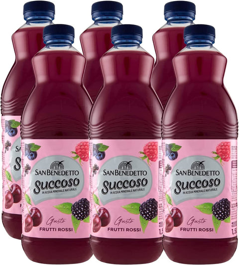 San Benedetto Succoso Saftige rote Früchte PET flasche 1,5 l Fruchtsaft saft 12x Original italienisch
