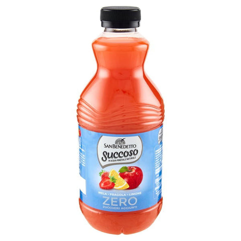 San Benedetto Succoso zero Mela arancia e fragola PET Apfel, Orange und Erdbeere ohne zucker 90cl Fruchtsaft saft 12x Original italienisch