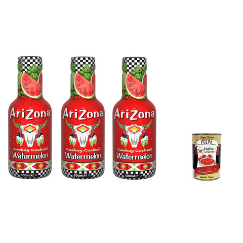 Arizona Wassermelonen-Fruchtsaft-Cocktail Arizona – Wassermelonen Fruchtsaft Cocktail – Wassermelonen Saft 3x500ml Original italienisch Getränk