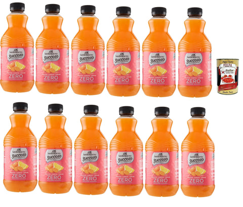 Italian Gourmet E.R. Fruchtsäfte San Benedetto Succoso Zero ACE (carota, arancia, limone) PET 12x 90cl, PET Karotte, Orange, Zitrone ohne zucker Fruchtsaft saft, Carrot, orange, lemon juice sugar free + Italian Gourmet polpa 400g 8032804040014