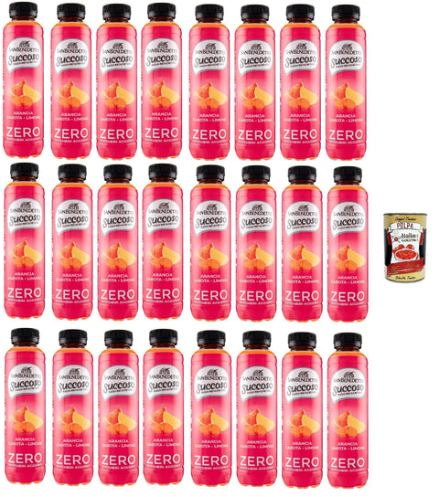 San Benedetto Succoso Zero ACE (carota, arancia, limone) PET 24x 40cl, PET Karotte, Orange, Zitrone ohne zucker Fruchtsaft saft, Carrot, orange, lemon juice sugar free Original italienisch inkl. Italian Gourmet Polpa 400g