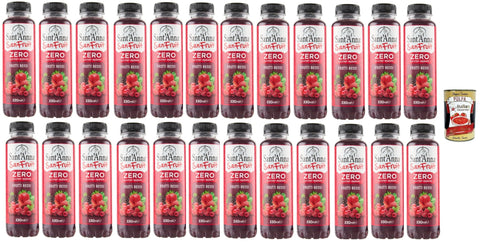 Italian Gourmet E.R. Fruchtsäfte Sant'Anna, SanFruit Frutti Rossi, 24x 330 ml, Ohne Zucker Getränk basierend auf fruchtfreien Fruchtsäften mit Süßungsmitteln, rotem Früchte Geschmack + Italian Gourmet polpa 400g 8032804040014