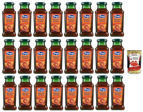 Italian Gourmet E.R. Fruchtsäfte Yoga Magic Bar flasche Fruchtsaft fruit juice Arancia rossa, Blutorange -Fruchtsaft saft 24x 200 ml + Italian Gourmet polpa 400g 8032804040014