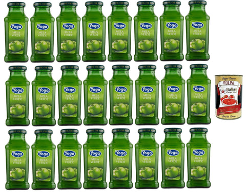 Italian Gourmet E.R. Fruchtsäfte Yoga Magic Bar flasche Fruchtsaft fruit juice Mela verde, grüner Apfel-Fruchtsaft saft 24x 200 ml + Italian Gourmet polpa 400g 8032804040014