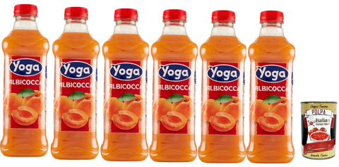 Italian Gourmet E.R. Fruchtsäfte Yoga Succo di frutta Albicocca, Aprikose Früchte Fruchtsaft Getränk Fruchtgeschmack PET flasche 6x 1000 ml fruit juice + Italian Gourmet polpa 400g 8032804040014