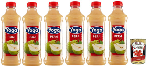Italian Gourmet E.R. Fruchtsäfte Yoga Succo di frutta Pera, Birne Früchte Fruchtsaft Getränk Fruchtgeschmack PET flasche 6x 1000 ml fruit juice + Italian Gourmet polpa 400g 8032804040014