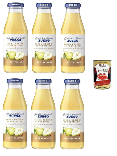 Italian Gourmet E.R. Fruchtsäfte Zuegg Nettare di Pera senza pesticidi Pestizidfreier Birnennektar 6x 500ml + Italian Gourmet polpa 400g 8000340560815