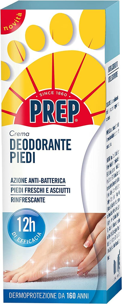 Italian Gourmet E.R. Fußcremes 6x Prep, Deo-Fußcreme, Anti-Geruchs-Fußcreme mit antibakteriellem Wirkstoff, auf Basis von Talk, Reiskleieöl, Menthol und Bio-Aloe, erfrischende Wirkung, Format 75 ml + Italian Gourmet Polpa 400g 8017331076002