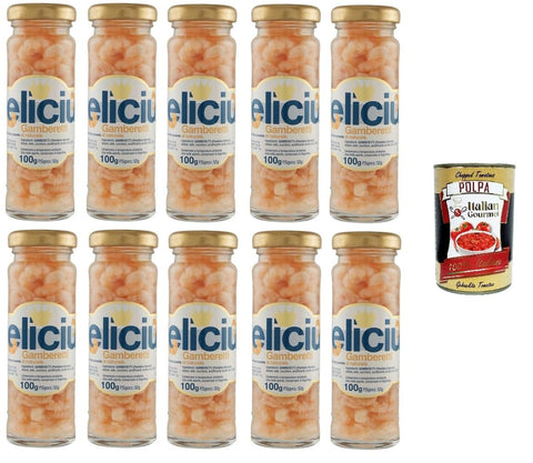 Delicius Gamberetti Al Naturale Natural Garnelen 10x100gr inkl. Italian Gourmet polpa 400g Original italienisch