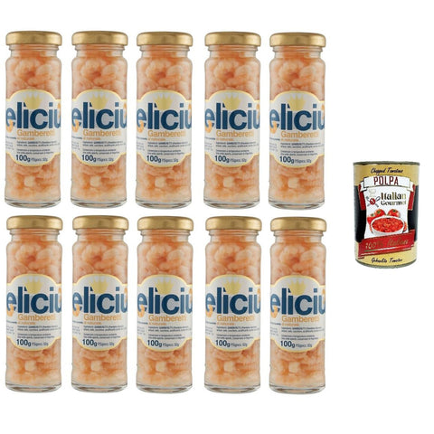 Delicius Gamberetti Al Naturale Natural Garnelen 10x100gr inkl. Italian Gourmet polpa 400g Original italienisch