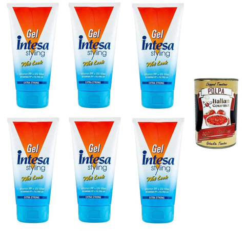 Italian Gourmet E.R. Gele INTESA Gel Capelli Wet Look Extra Strong Wet Look Extra starkes Haargel 6x150ml+ Italian Gourmet polpa 400gr 8032804040014