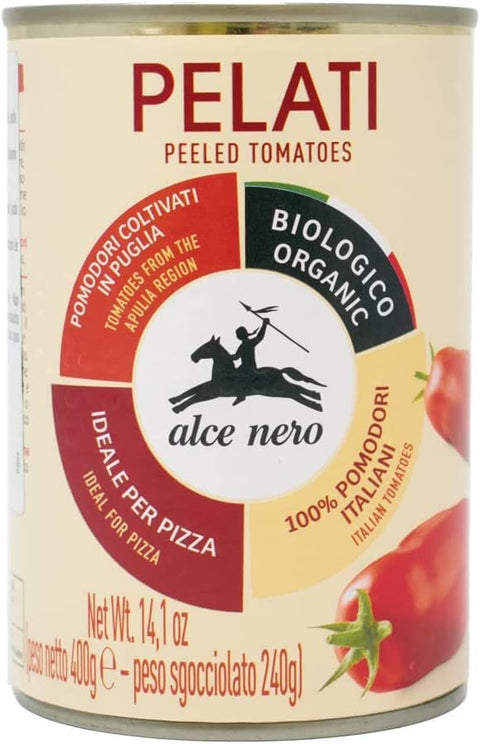 Italian Gourmet E.R. Gemüse 12x Alce Nero Pomodori Pelati Biologico BIO geschälte Tomaten sauce aus Italien dose 400g 8009004809468
